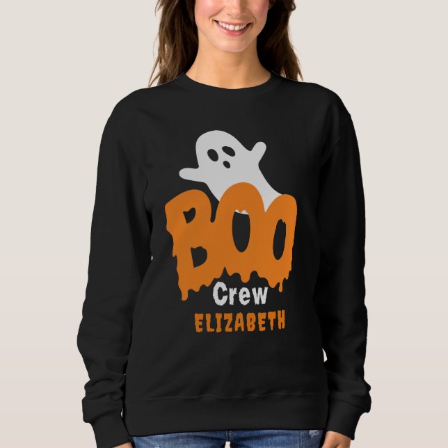 Personalisiert-Boo-Crew-Halloween-Party Sweatshirt (Vorderseite)