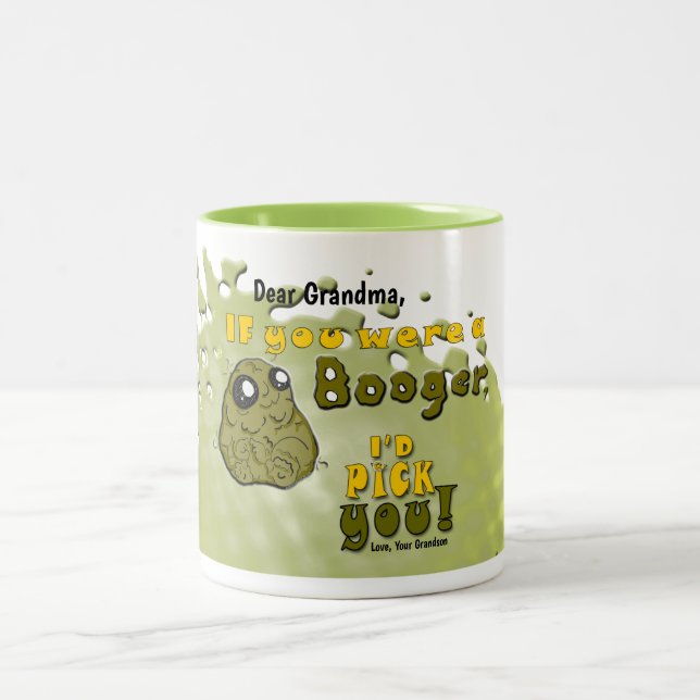 PERSONALISIERT Booger-Liebe von Grandson nach Oma Zweifarbige Tasse (Mittel)
