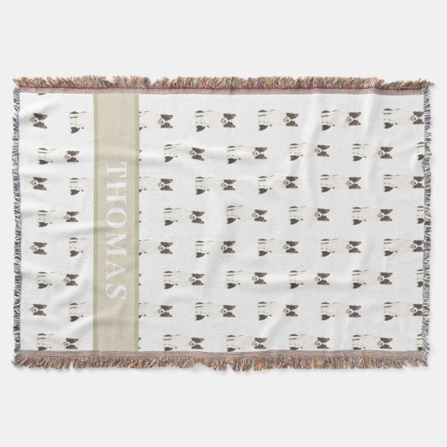 Personalisiert Border Collie Decke (Vorderseite)