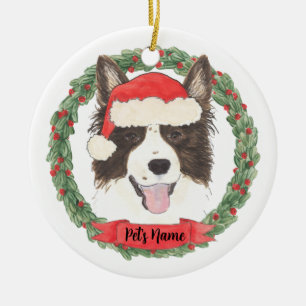 Personalisiert Border Collie Weihnachten Keramik Ornament