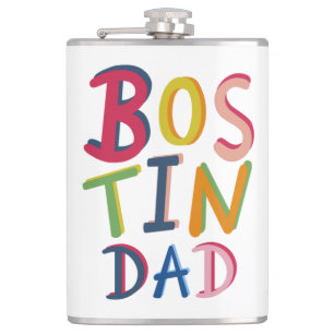 Personalisiert Bostin Vater Schwarzes Land Flachmann