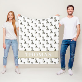 Personalisiert Boston Terrier Fleecedecke
