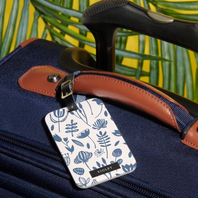 Personalisiert | Botanische Folklore Gepäckanhänger (Vorderseite Insitu 1)