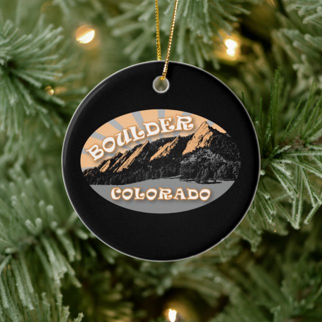 Personalisiert Boulder Colorado ~ Die Flatironen Keramikornament (Baum)