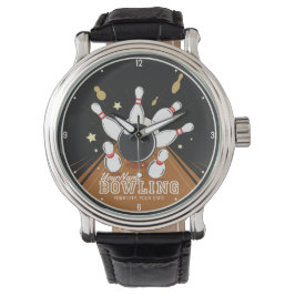 Personalisiert Bowler Strike Bowling Lanes Ball Bu Armbanduhr