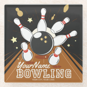 Personalisiert Bowler Strike Bowling Lanes Ball Bu Glasuntersetzer