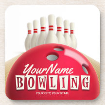 Personalisiert Bowling Ball Lanes Buttone Retro Le