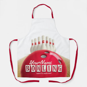Personalisiert Bowling Ball Lanes Buttone Retro Le Schürze