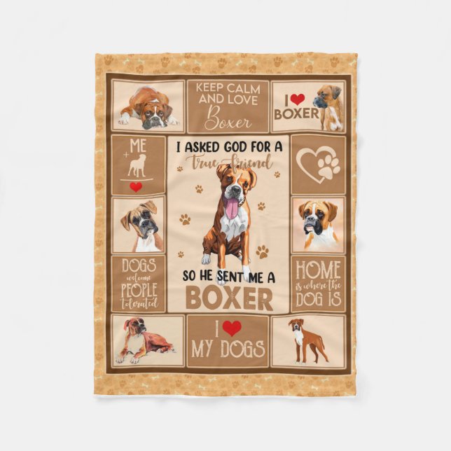 Personalisiert Boxer Dog Blanket, Hund Lover Gesch Fleecedecke (Vorderseite)