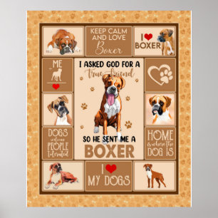 Personalisiert Boxer Dog Blanket Poster