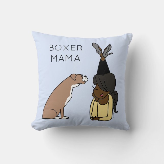 Personalisiert Boxer Mama Throw Kissen (Vorderseite)