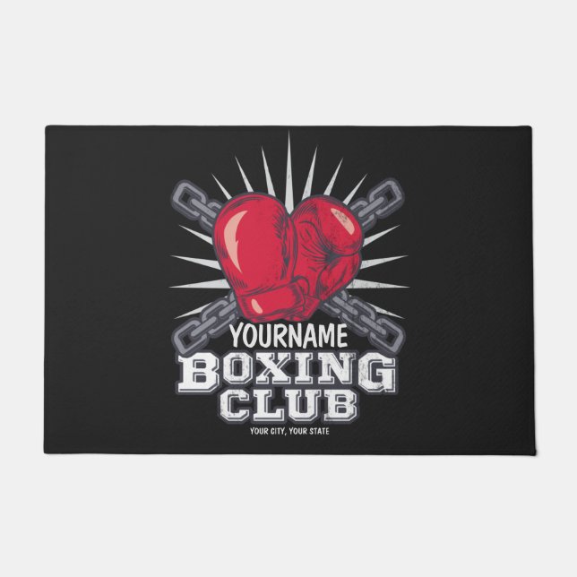 Personalisiert Boxgloves Fighter Champion Boxer Fußmatte (Vorderseite)