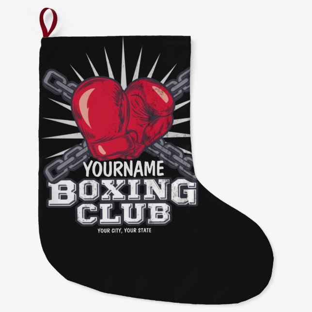 Personalisiert Boxgloves Fighter Champion Boxer Großer Weihnachtsstrumpf (Vorderseite)