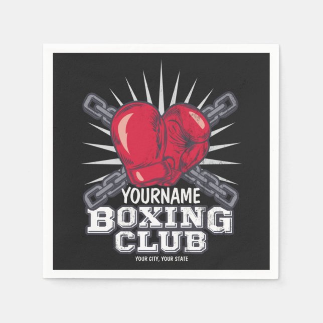 Personalisiert Boxgloves Fighter Champion Boxer Serviette (Vorderseite)