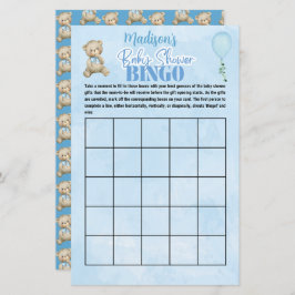 Personalisiert Boys Bear Bingo Baby Showspiel