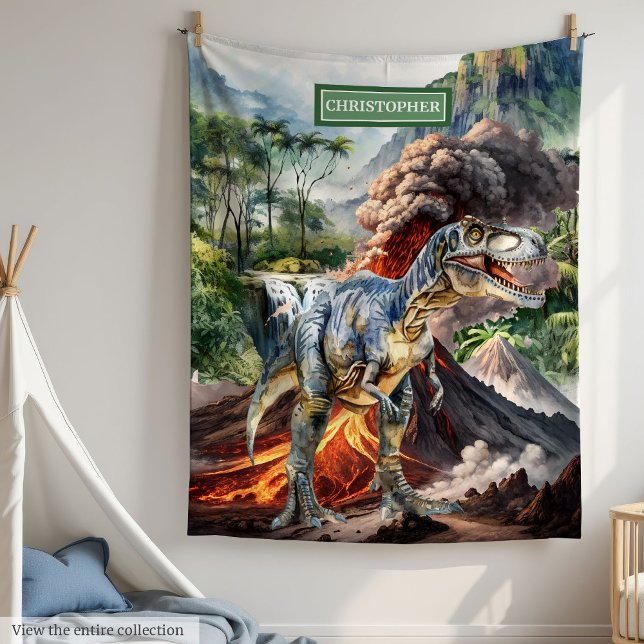 Personalisiert Boys Dinosaur Geburtstag Blanket Cu Fleecedecke (Personalized Boys Dinosaur Birthday Blanket Custom)