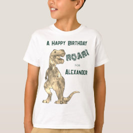 Personalisiert Boys Dinosaur T-Rex Geburtstagspart T-Shirt