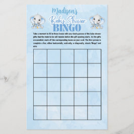 Personalisiert Boys Elephant Bingo Baby Showspiel