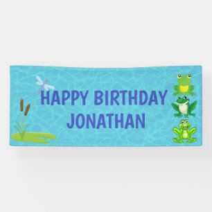 Personalisiert Boys Frog Geburtstagsbanner Banner