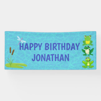 Personalisiert Boys Frog Geburtstagsbanner Banner