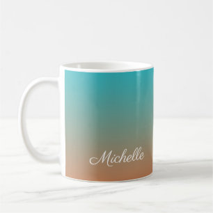 Personalisiert-braun-blaues Ober Kaffeetasse