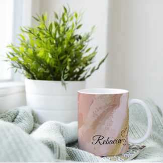 Personalisiert-Braun- und Goldkaffee Kaffeetasse