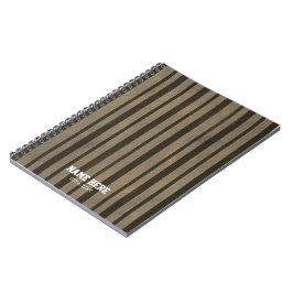 Personalisiert-braune Streifen Spiralfolie Notizblock