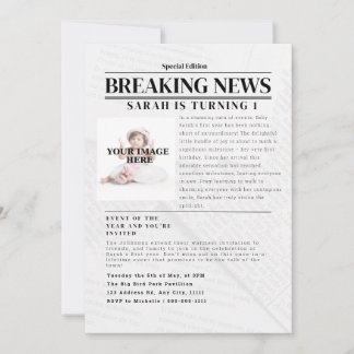 Personalisiert Breaking News: Geburtstagsparty für Einladung