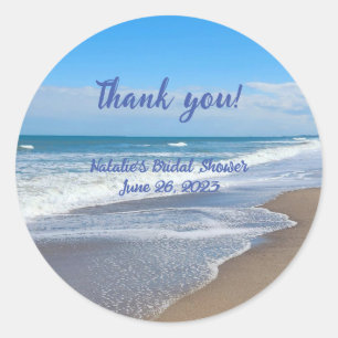 Personalisiert Bridal Beach Szene danke Sticker