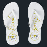 Personalisiert Bridal (Gold) Flip Flops<br><div class="desc">Spaß,  maßgeschneiderte Hochzeitskippen</div>