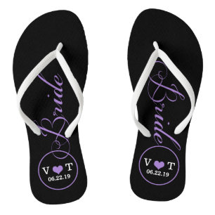 Personalisiert Bridal (lila) Flip Flops