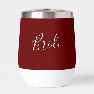Personalisiert Bride Burgundy Script Simple Weddin