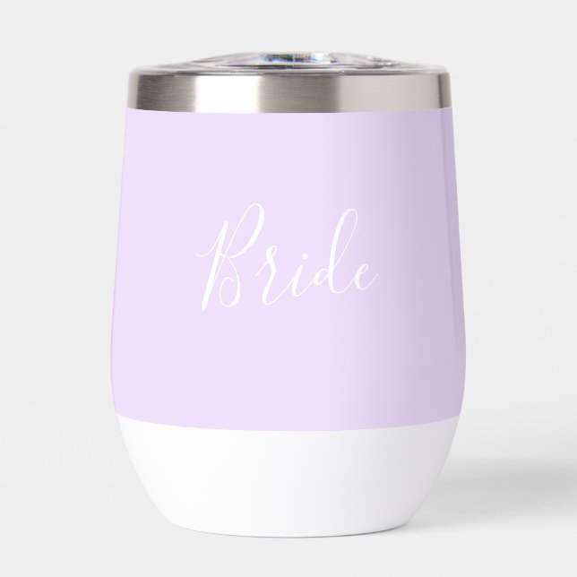 Personalisiert Bride Lila Script Simple Wedding (Vorderseite)