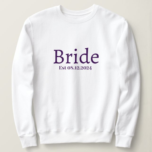 Personalisiert Bride Stilvoll Modernes Minimales M Sweatshirt (Design vorne)