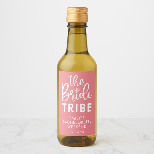 Personalisiert Bride Tribe Bachelorette Weinetikett (Vorderseite)