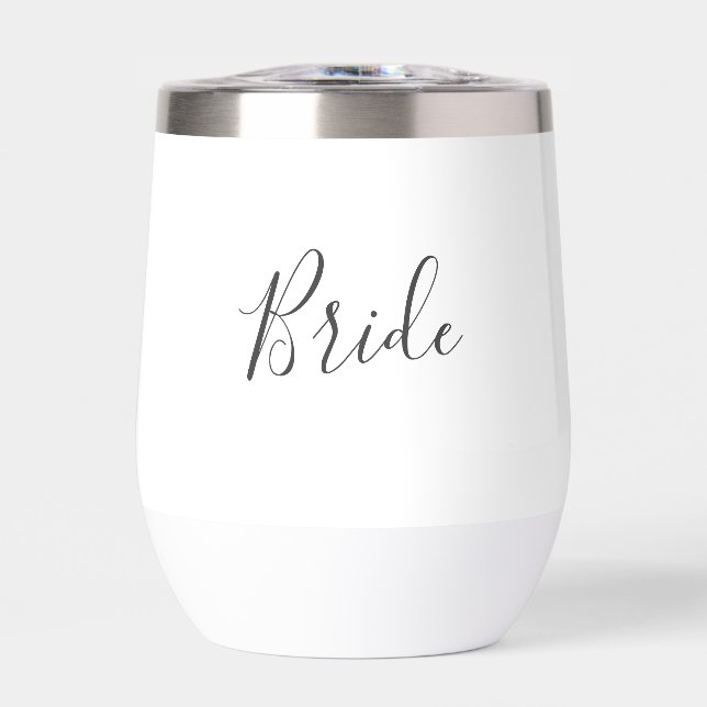 Personalisiert Bride White Script Einfache Hochzei (Vorderseite)