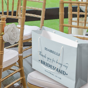 Personalisiert Bridesmaid Blue Vielen Dank Große Geschenktüte