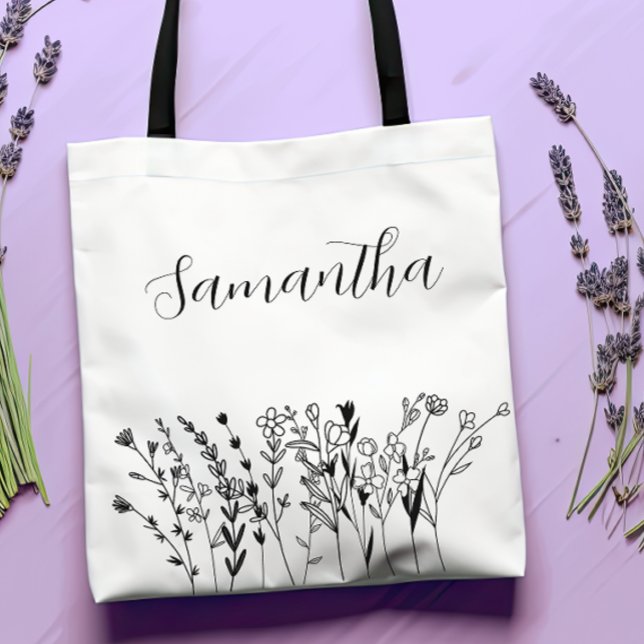 Personalisiert Bridesmaid Floral Bachelorette (Personalized Bachelorette Tote Bags)