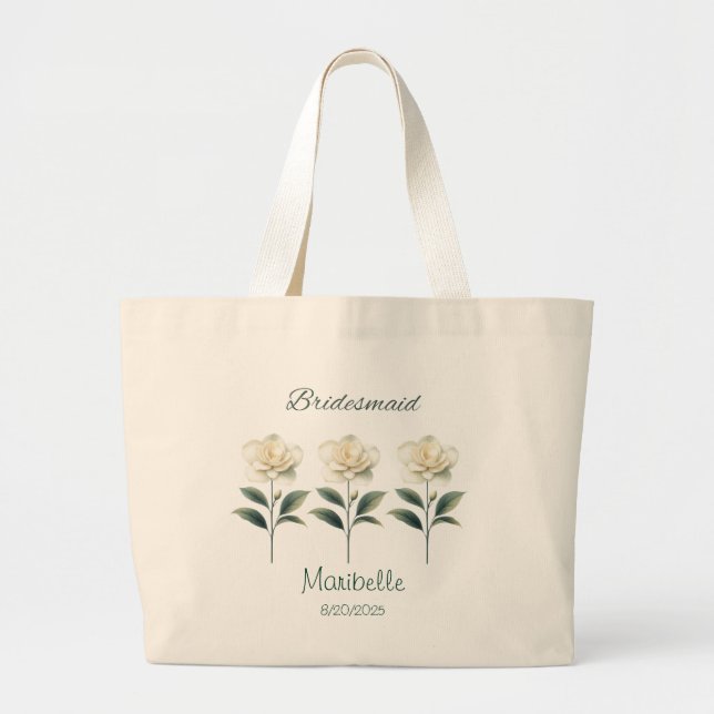 Personalisiert Bridesmaid Gardenia Tote Bag Jumbo Stoffbeutel (Vorne)