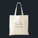 Personalisiert Bridesmaid Tote Bag Tragetasche<br><div class="desc">Erstellen Sie eine personalisierte Tasche für alle besonderen Menschen in Ihrer Hochzeit. Der Name und der Titel können an Ihre Bedürfnisse/Ihren Wortlaut angepasst werden.</div>