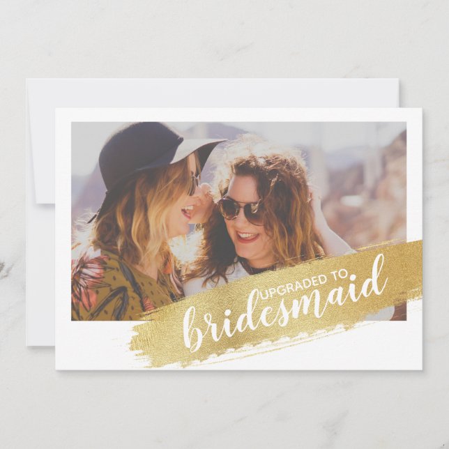 [Personalisiert] Bridesmaid-Vorschlag Gold Brush C Einladung (Vorderseite)