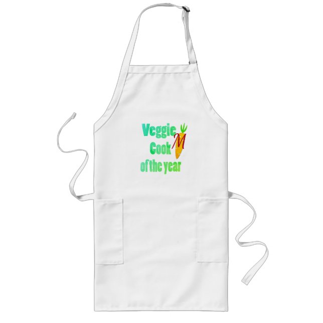 Personalisiert Bright Monogram Veggie Vegan Lange Schürze (Vorne)