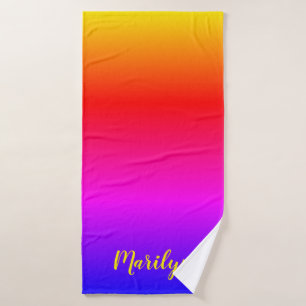 Personalisiert Bright Rainbow Ombre Badehandtuch
