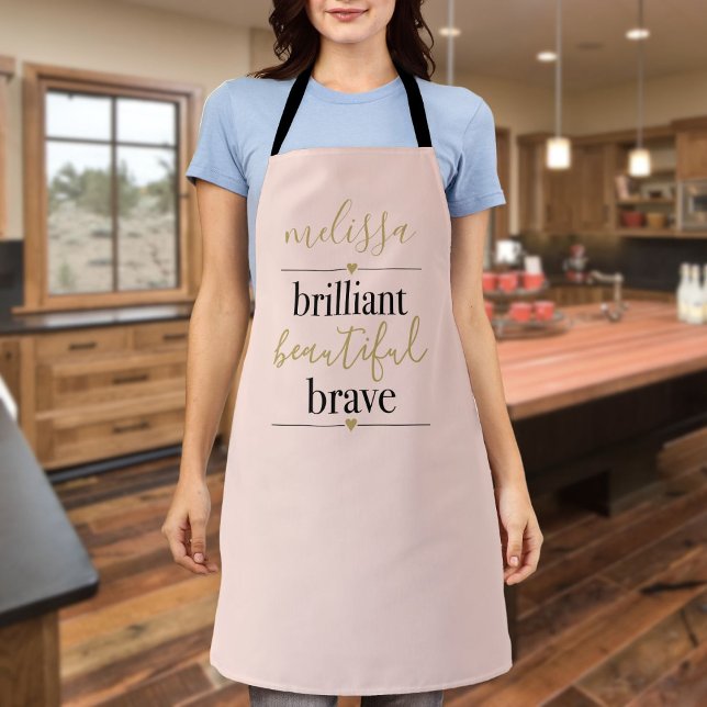 Personalisiert Brilliant Schönes, schönes, schönes Schürze (Personalized Brilliant Beautiful Brave Blush Pink Apron)