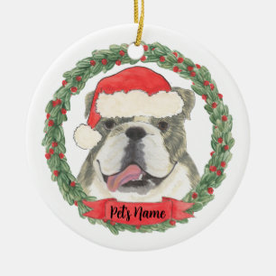 Personalisiert Brindle English Bulldog Keramik Ornament
