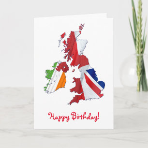 PERSONALISIERT BRITISH ISLES BIRTHDAY CARD KARTE