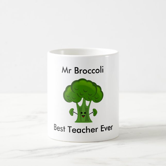 Personalisiert, Broccoli, der beste Lehrer aller Z Kaffeetasse (Mittel)