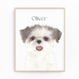 Personalisiert Brown and White Shih Tzu Art Fotodruck