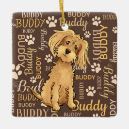 Personalisiert Brown Dog Keramikornament