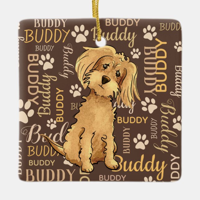 Personalisiert Brown Dog Keramikornament (Vorderseite)